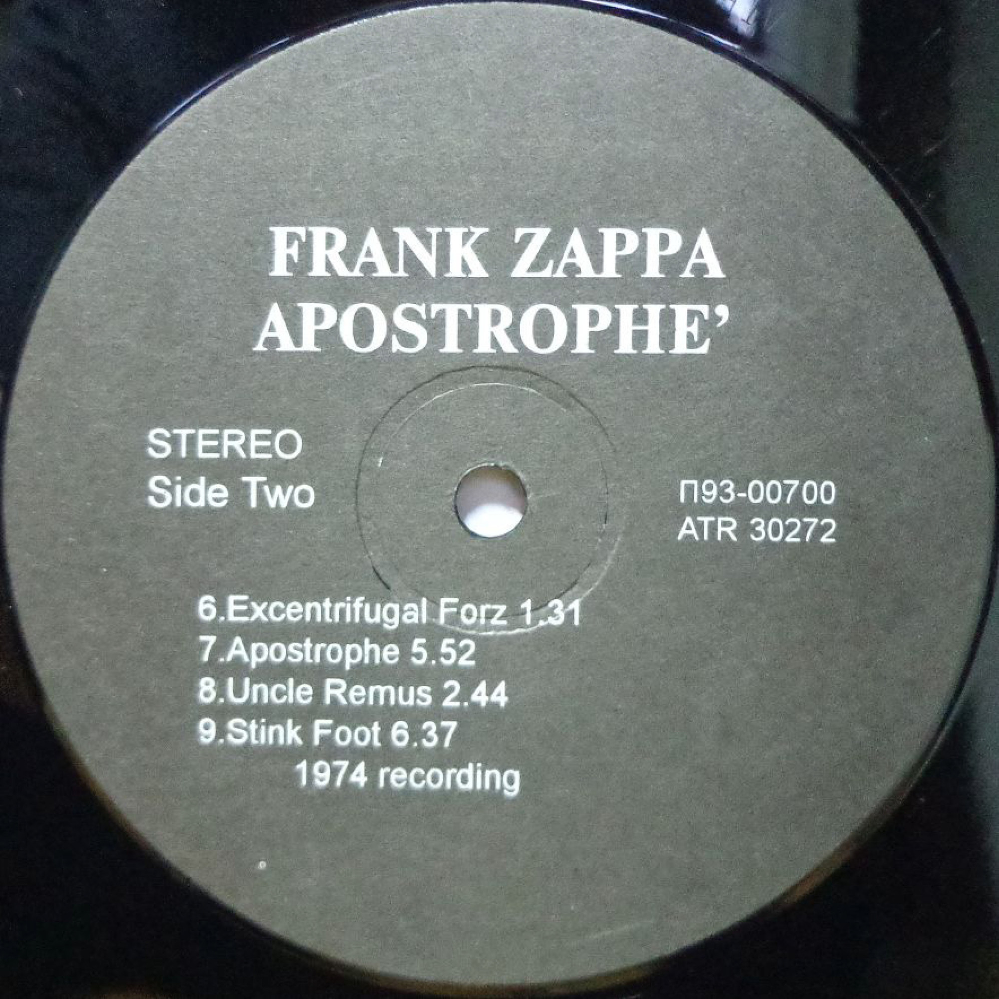 FRANK ZAPPA. Apostrophe