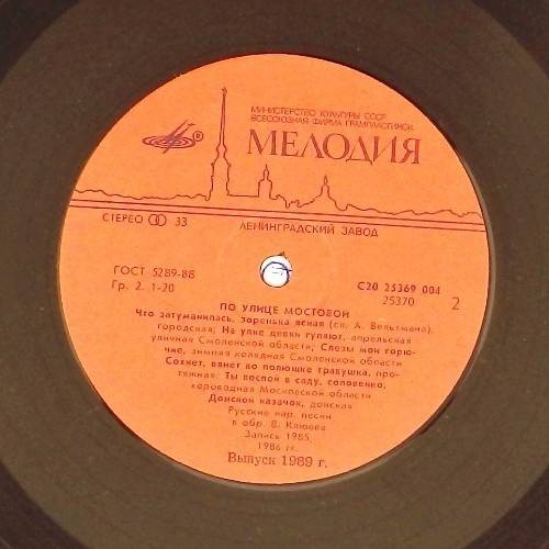 ПО УЛИЦЕ МОСТОВОЙ. Русские народные песни в обработке В. Клюева