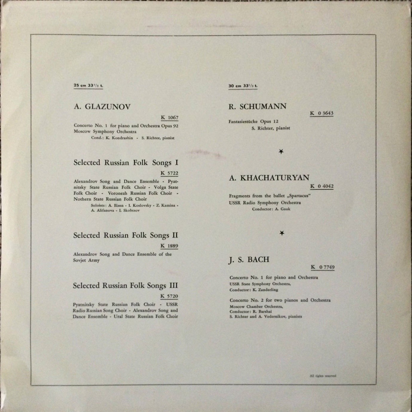 А. ХАЧАТУРЯН (1903–1978): «Спартак», фрагменты из балета (А. Гаук)