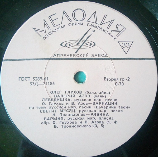 ГЛУХОВ Олег (балалайка) и АЗОВ Вале­рий (баян)