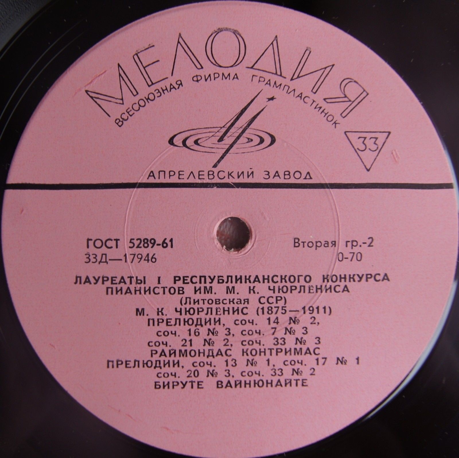 ЛАУРЕАТЫ КОНКУРСА ПИАНИСТОВ ИМ. ЧЮРЛЁНИСА (M. K. Čiurlionio vardo pianistų konkurso laureatai)