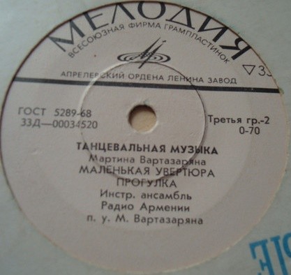 ТАНЦЕВАЛЬНАЯ МУЗЫКА М. ВАРТАЗАРЯНА