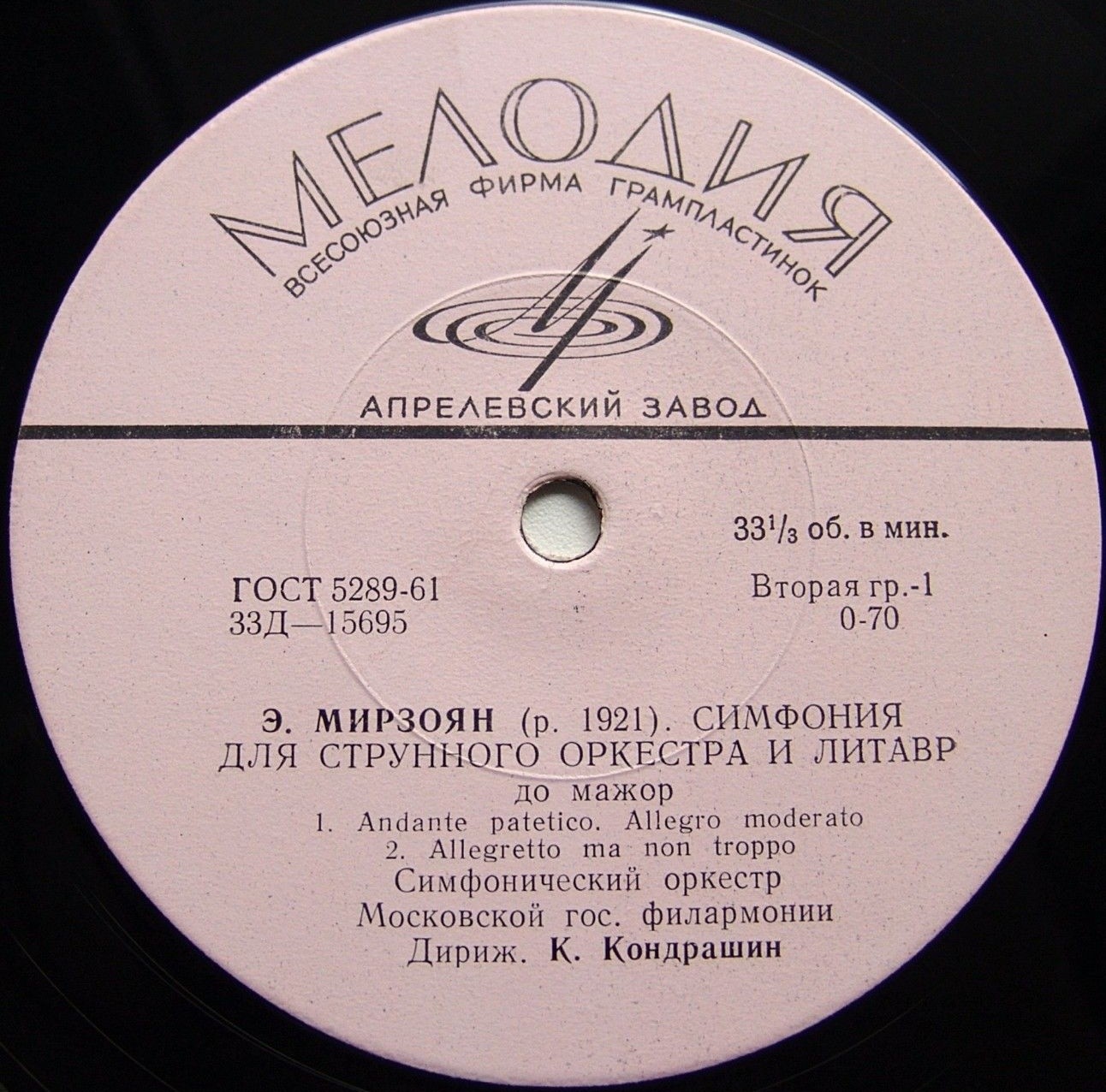 Э. МИРЗОЯН Симфония для струнного оркестра и литавр