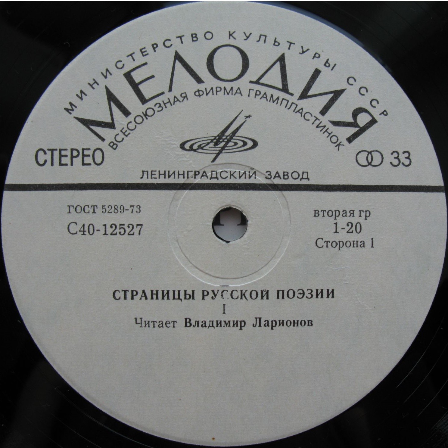СТРАНИЦЫ РУССКОЙ ПОЭЗИИ.  Читает B. Ларионов