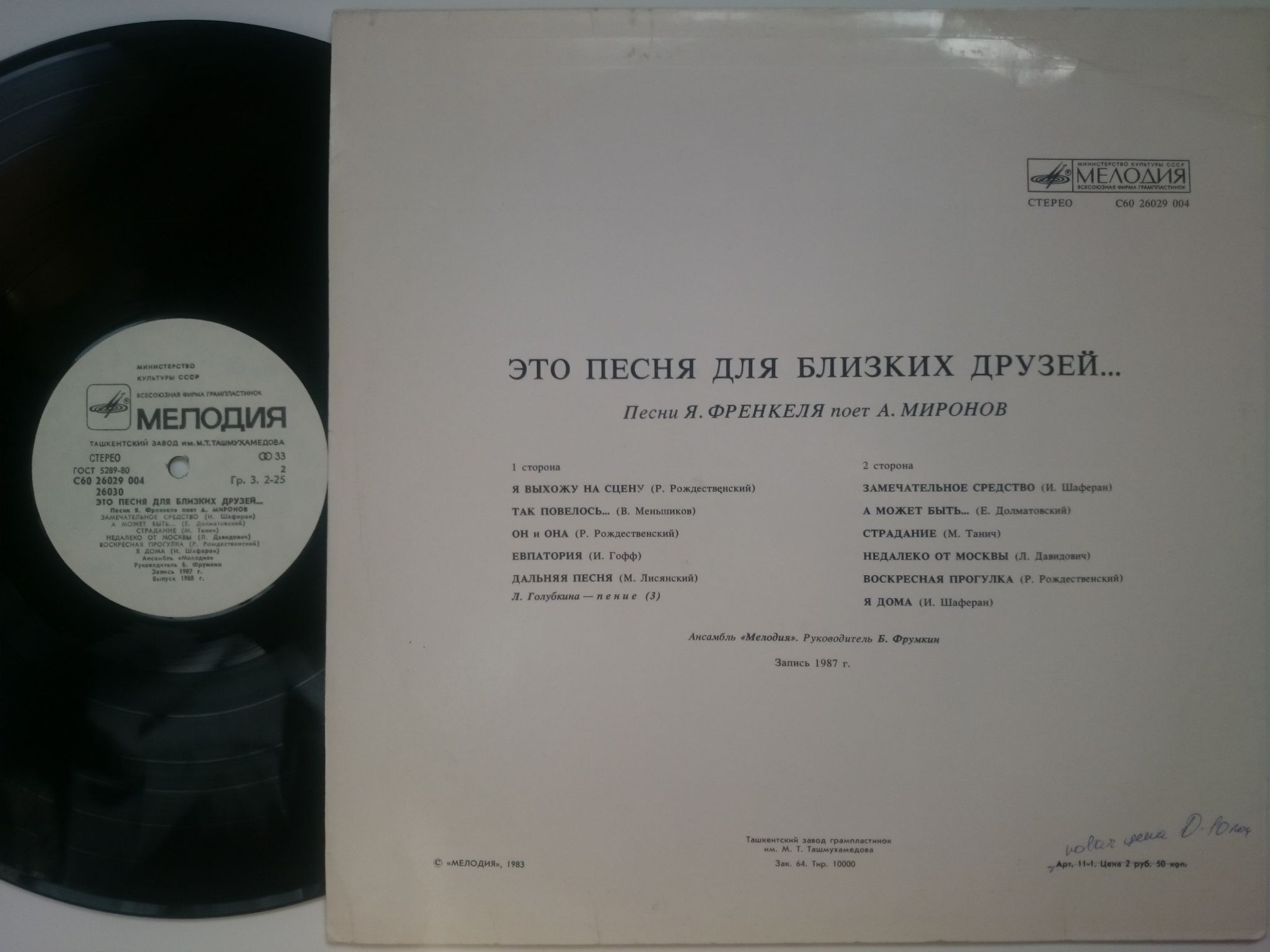 Ян Френкель. Андрей Миронов. «Это песня для близких друзей...»