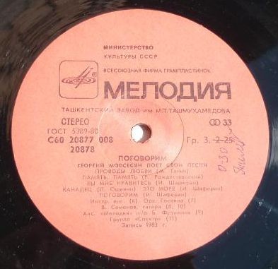 «Поговорим». ГЕОРГИЙ МОВСЕСЯН поет свои песни