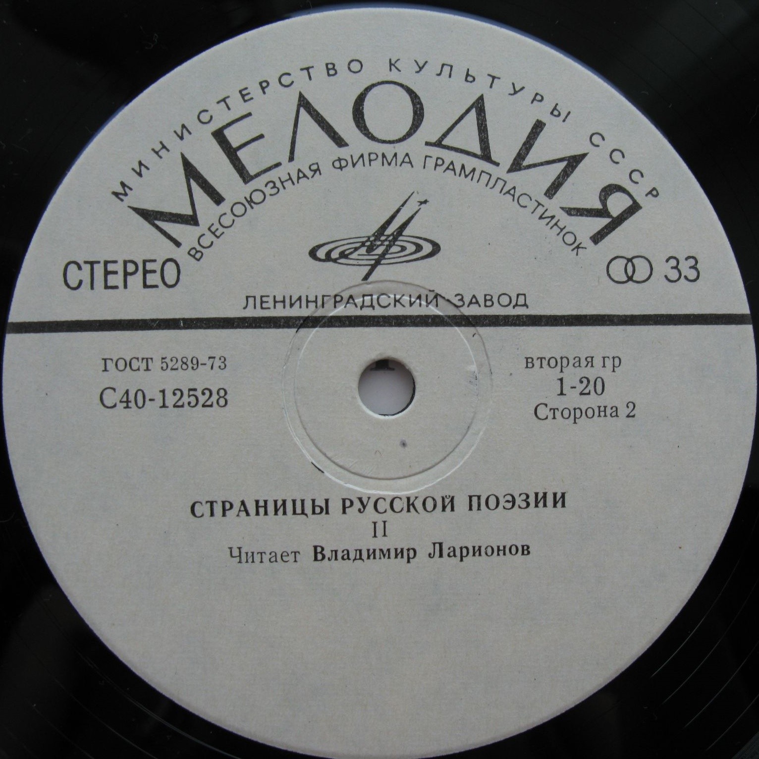 СТРАНИЦЫ РУССКОЙ ПОЭЗИИ.  Читает B. Ларионов