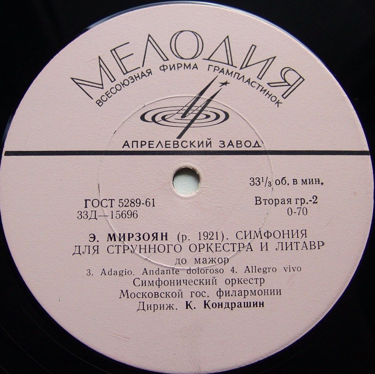 Э. МИРЗОЯН Симфония для струнного оркестра и литавр