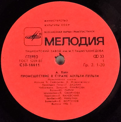 А. ХАЙТ: Происшествие в стране Мульти-Пульти (музыкальная сказка)