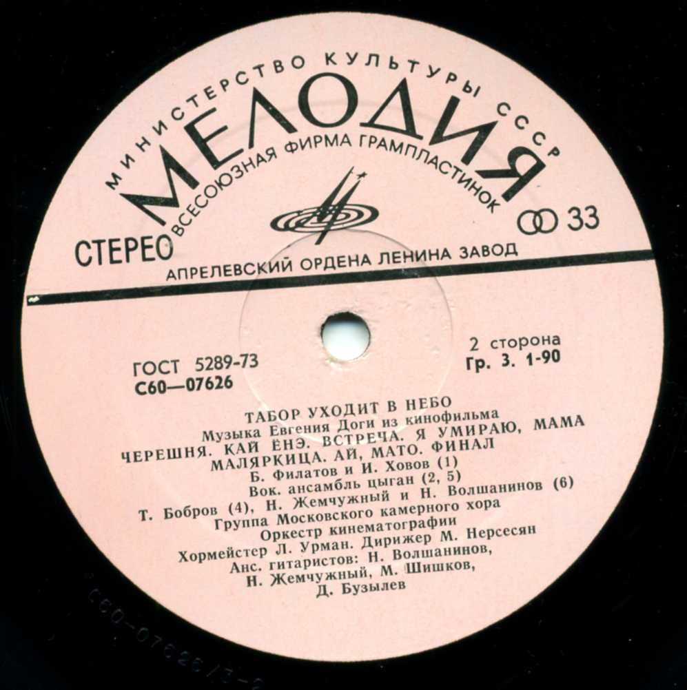 Музыка Евгения Доги из кинофильма "Табор уходит в небо"