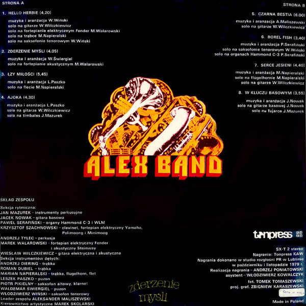Alex Band ‎– Zderzenie Myśli [по заказу польской фирмы TONPRESS, SX-T2]