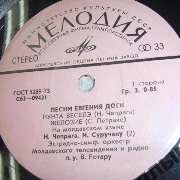 Песни Евгения ДОГИ поют Н. ЧЕПРАГА и И. СУРУЧАНУ