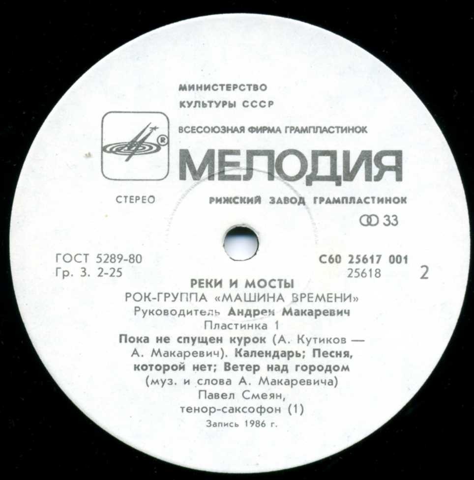 Рок-группа "МАШИНА ВРЕМЕНИ" - Реки и мосты (1)