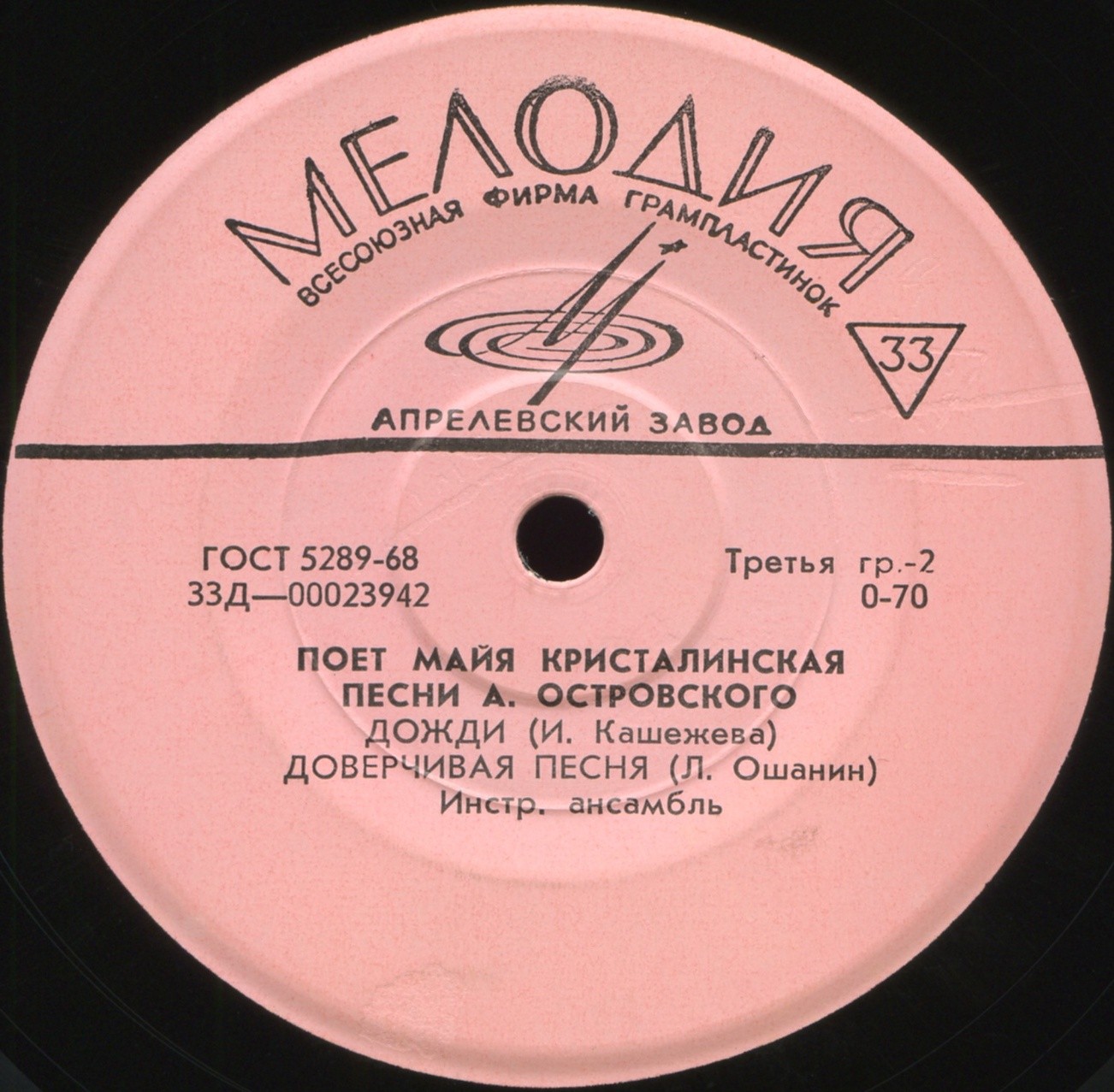 Майя КРИСТАЛИНСКАЯ поёт песни А. ОСТРОВСКОГО