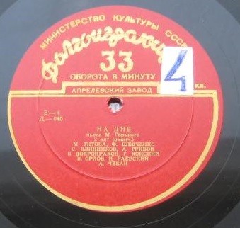 М. ГОРЬКИЙ (1868–1936): «На дне», спектакль (МХАТ СССР)