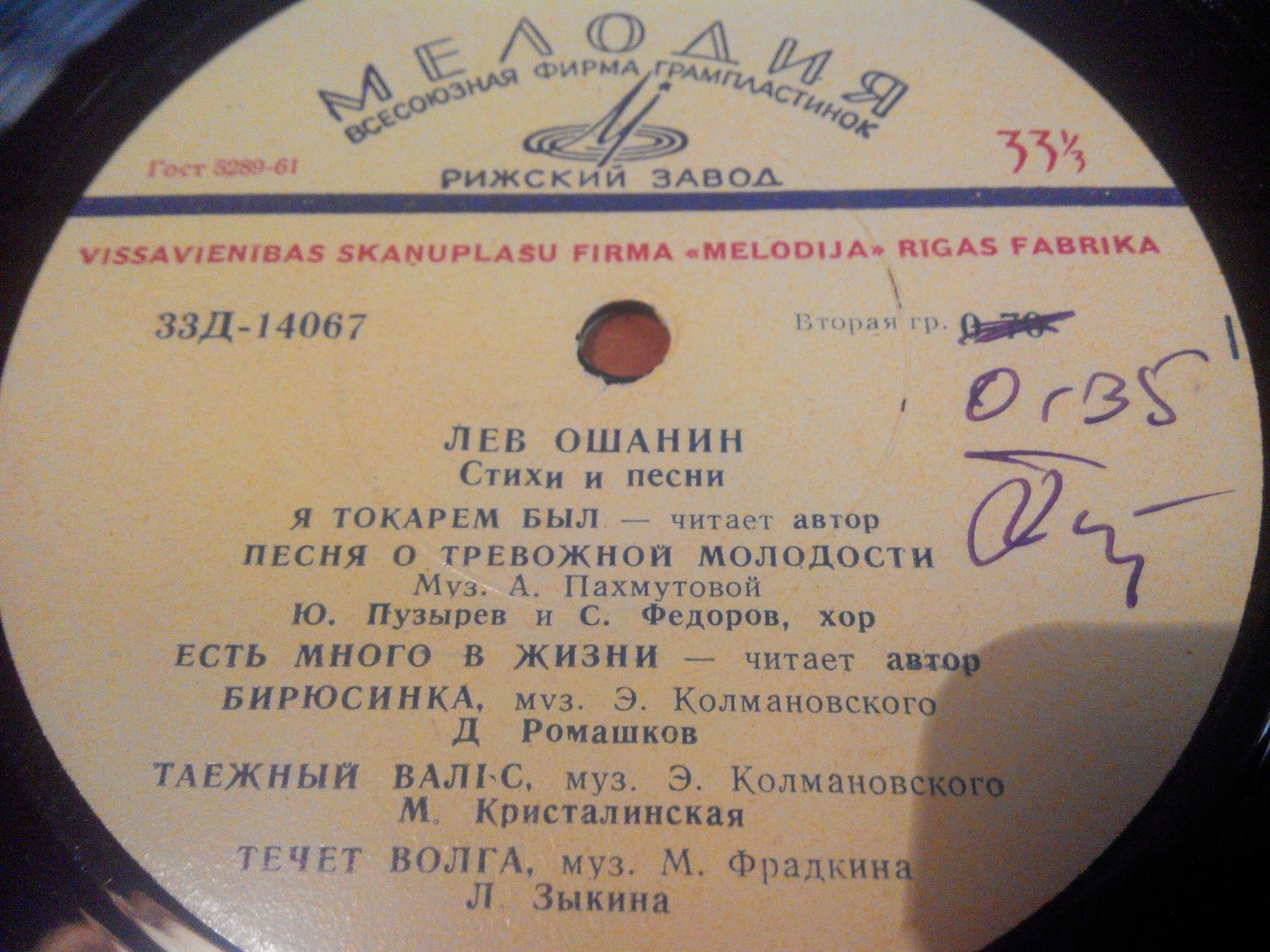 Лев ОШАНИН (1912): Стихи и песни
