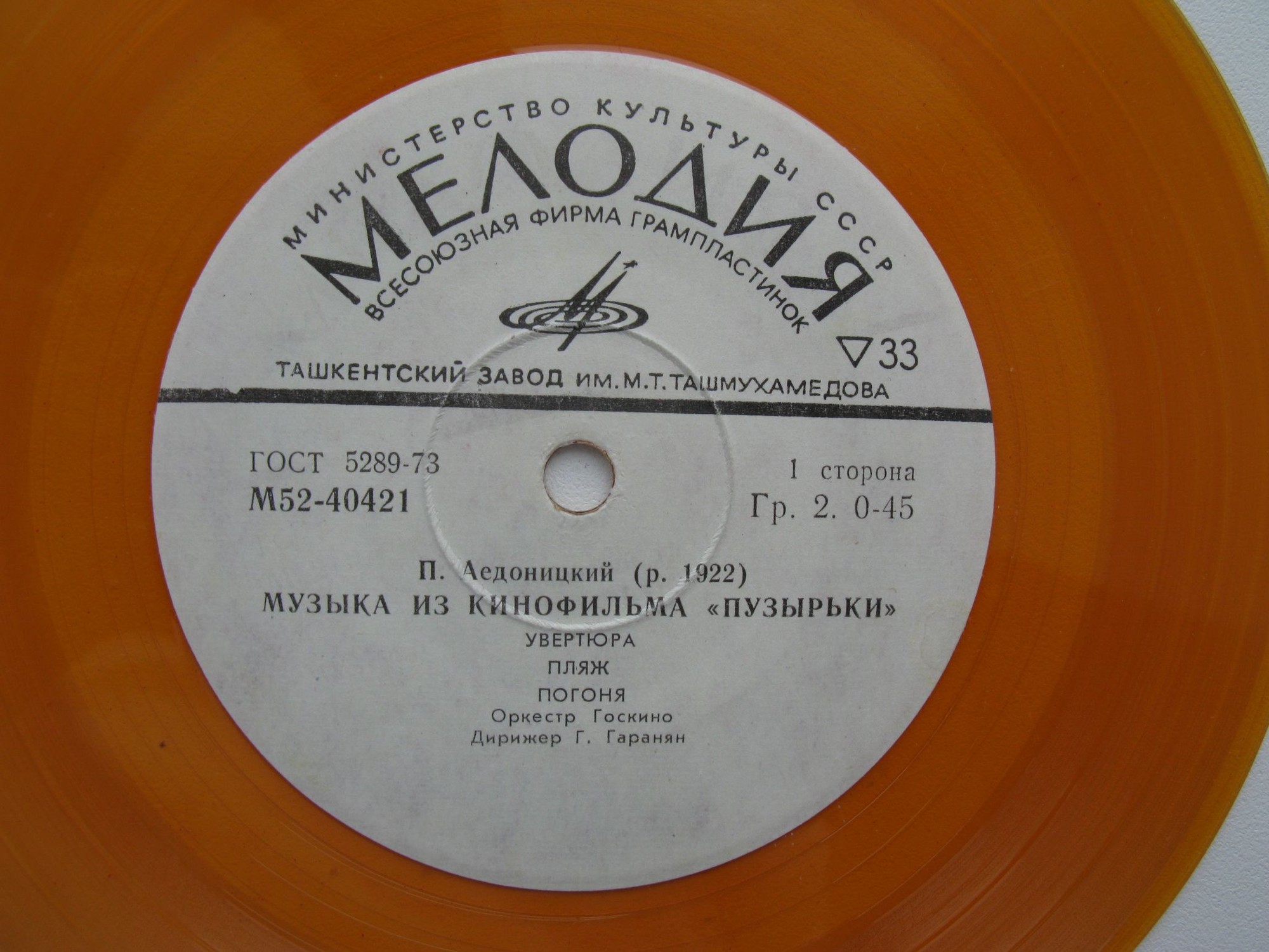 П. АЕДОНИЦКИЙ (1922). МУЗЫКА ИЗ КИНОФИЛЬМА «ПУЗЫРЬКИ»