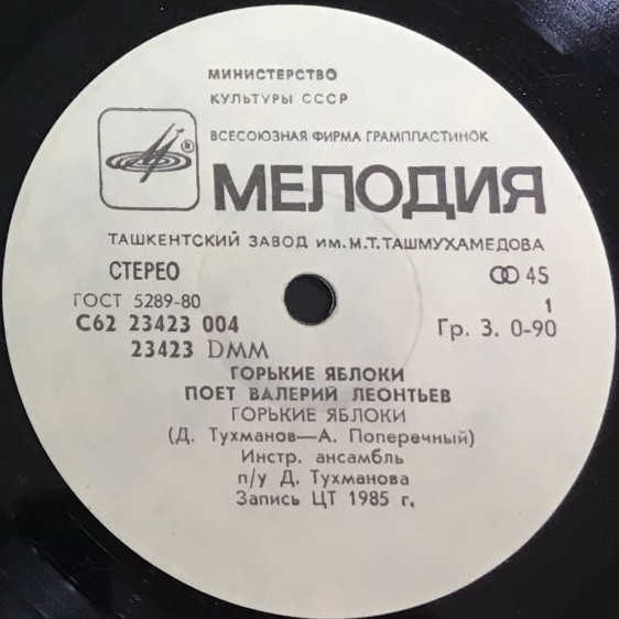 По вашим письмам. «Горькие яблоки». Поёт Валерий Леонтьев