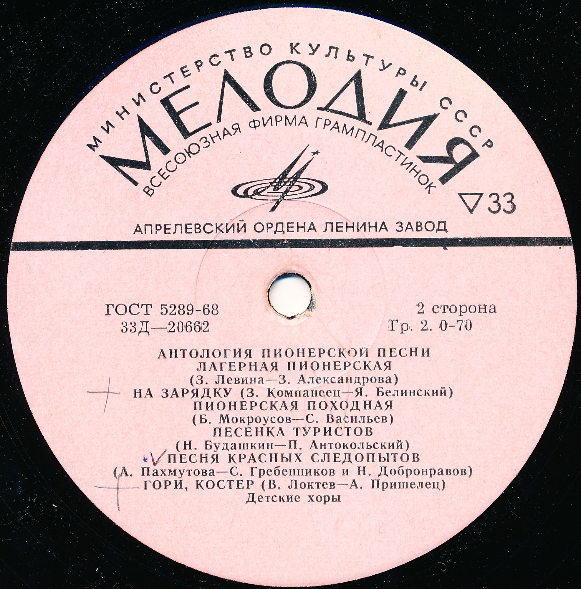 Антология пионерской песни (4 пластинки)(коробка)