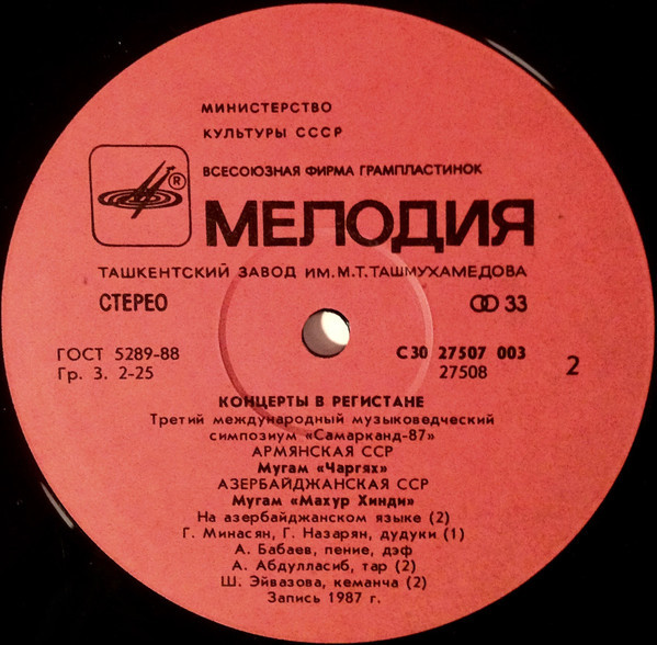 КОНЦЕРТЫ В РЕГИСТАНЕ (Третий международный музыковедческий симпозиум «Самарканд-87»)