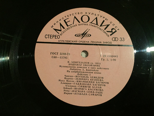 В. АДИГЕЗАЛОВ (1935): «Бошанаг евлэнэрик», музыкальная комедия (на азербайджанском языке)
