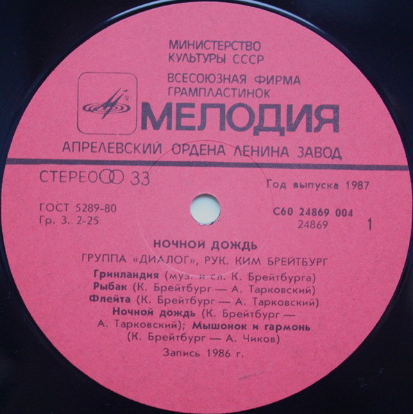 Группа «Диалог». Ночной дождь