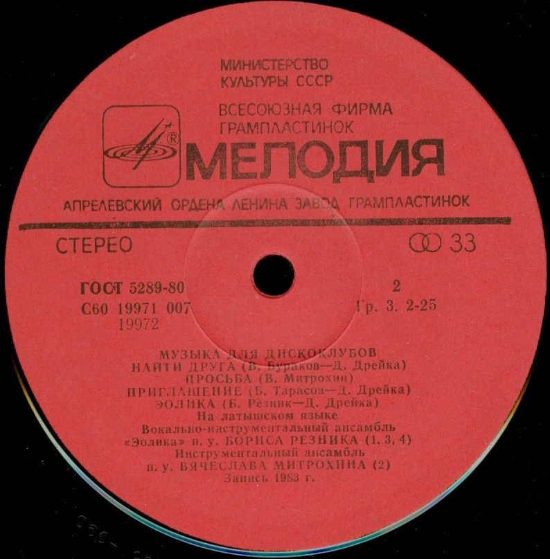 МУЗЫКА ДЛЯ ДИСКОКЛУБОВ (Mūzika diskoklubos)