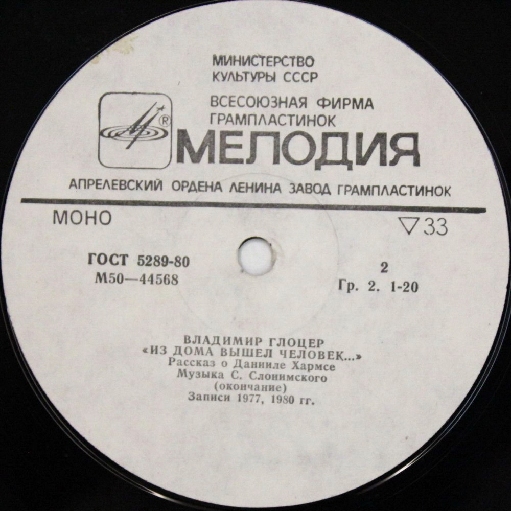 В. Глоцер — «Из дома вышел человек...». Рассказ о Данииле Хармсе