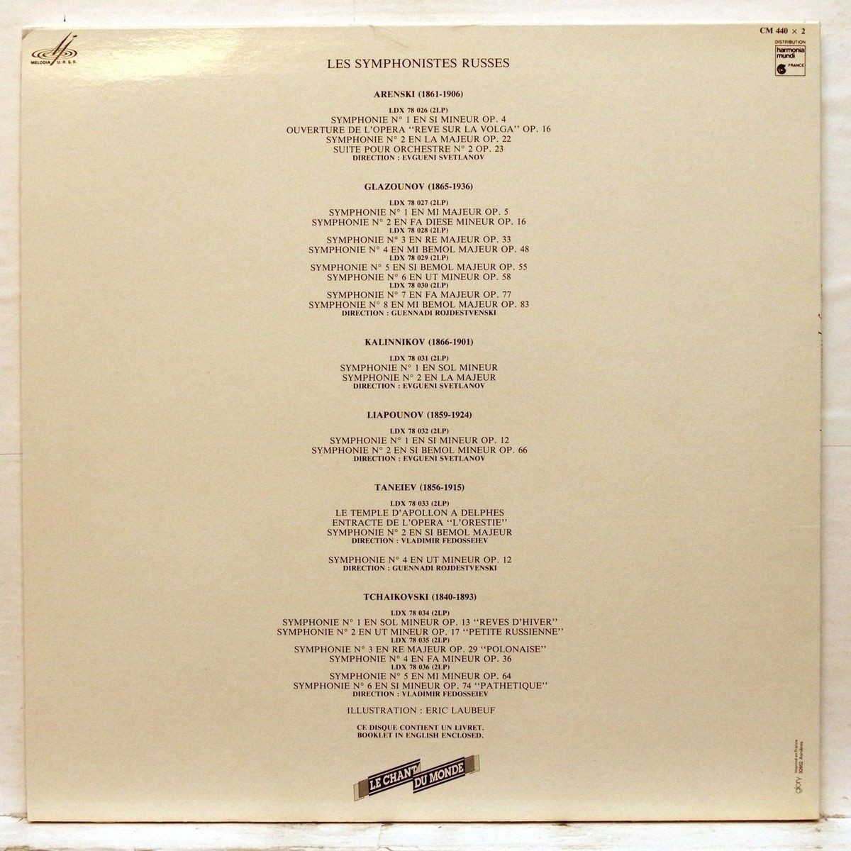 Les Symphonistes Russes. Glazounov. Symphonies 5 & 6 (Le Chant Du Monde ‎LDX 78029, 2LP)