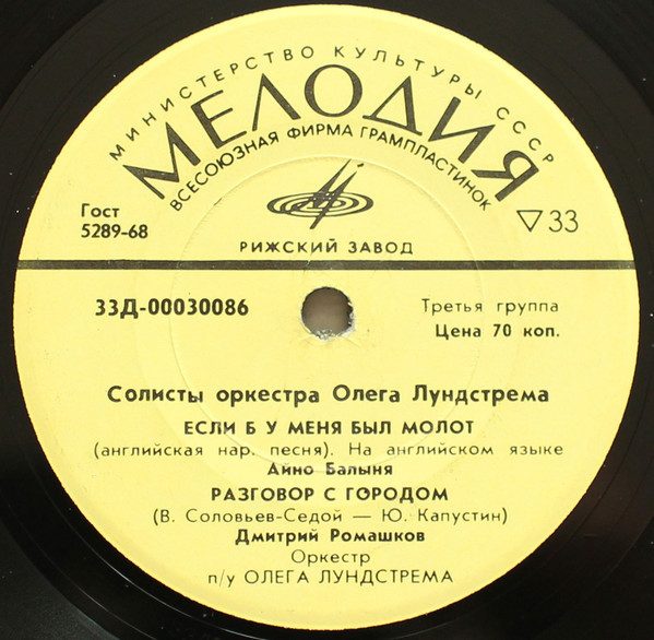 СОЛИСТЫ ОРКЕСТРА ОЛЕГА ЛУНДСТРЕМА