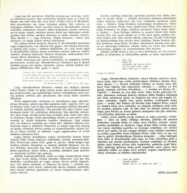 Рудольф БЛАУМАНИС (1863-1908). "Дни портных в Силмачах", комедия (на латышском языке)