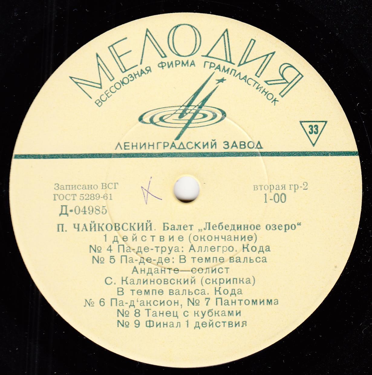 П. Чайковский: Балет "Лебединое озеро" (Оркестр БТ, Ю. Файер)