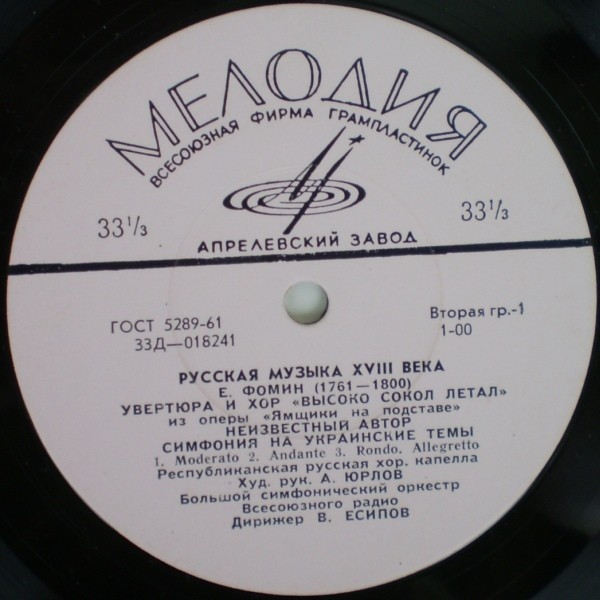 Русская музыка XVIII века
