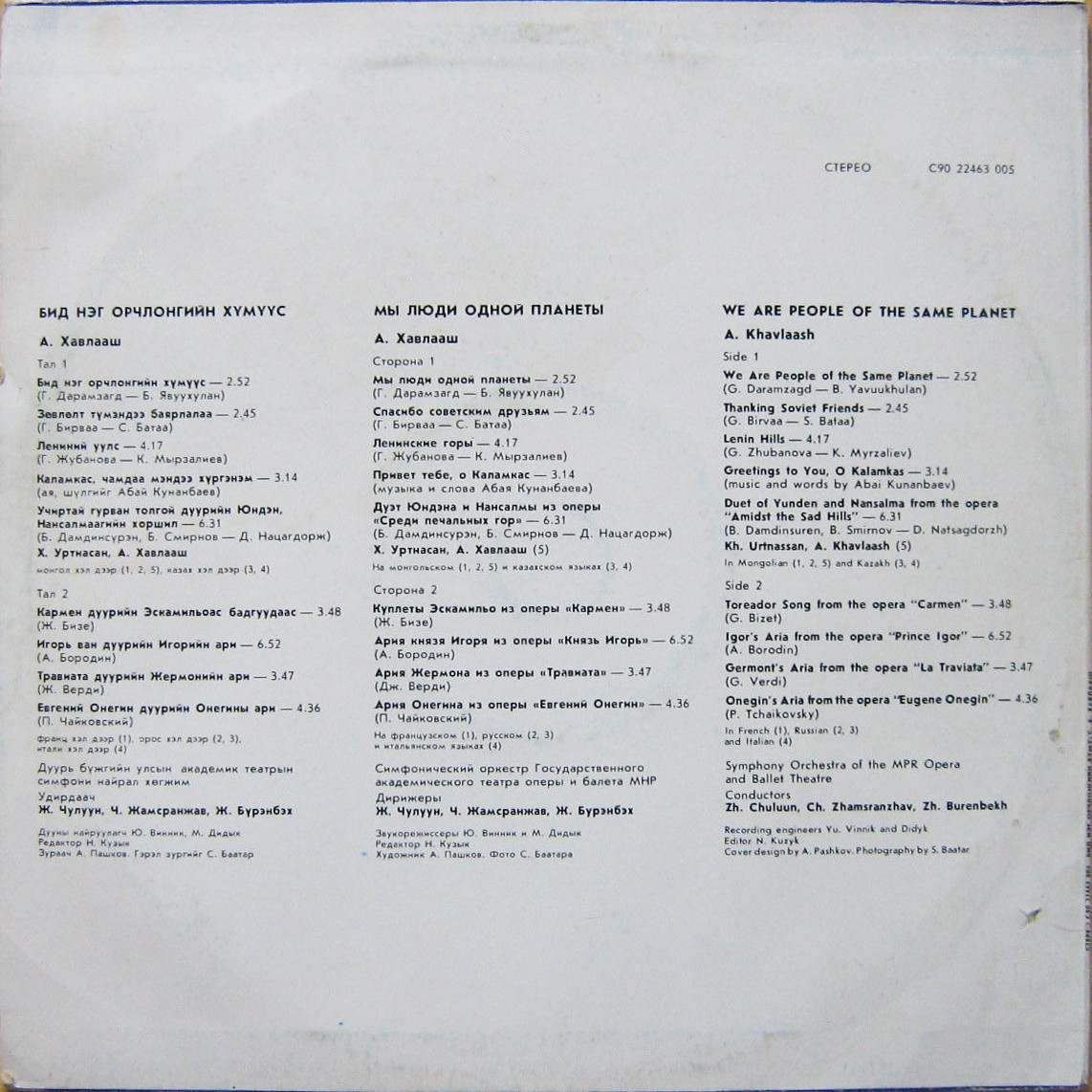 А. ХАВЛААШ. Мы люди одной планеты