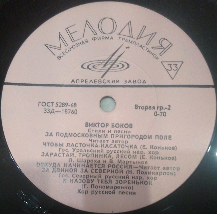 В. БОКОВ (1914). Стихи и песни