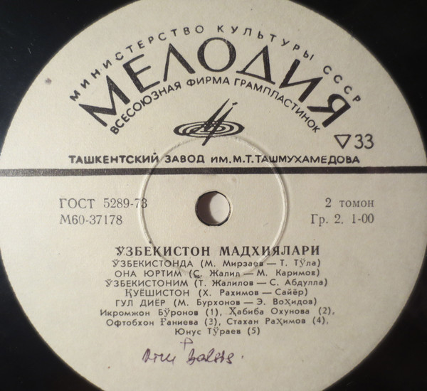 Песни о Ташкенте, об Узбекистане