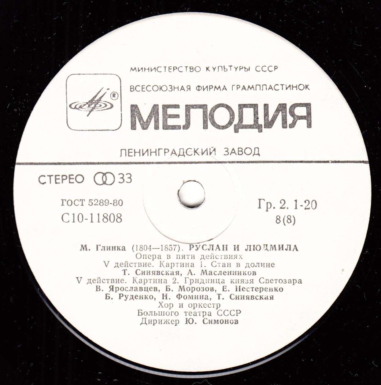 М. ГЛИНКА (1804—1857): «Руслан и Людмила», опера в пяти действиях