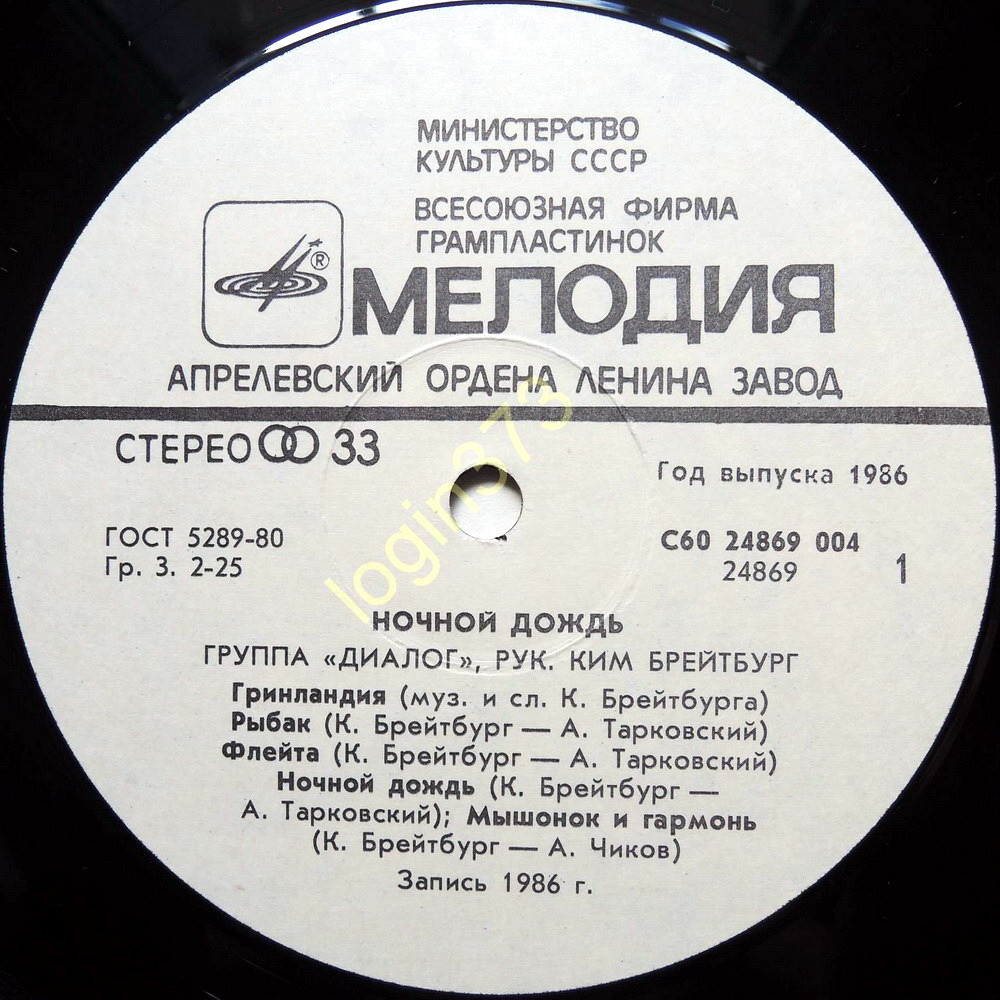 Группа «Диалог». Ночной дождь
