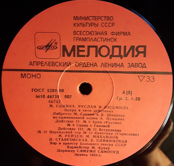 М. ГЛИНКА (1804-1857): «Руслан и Людмила», опера в пяти действиях