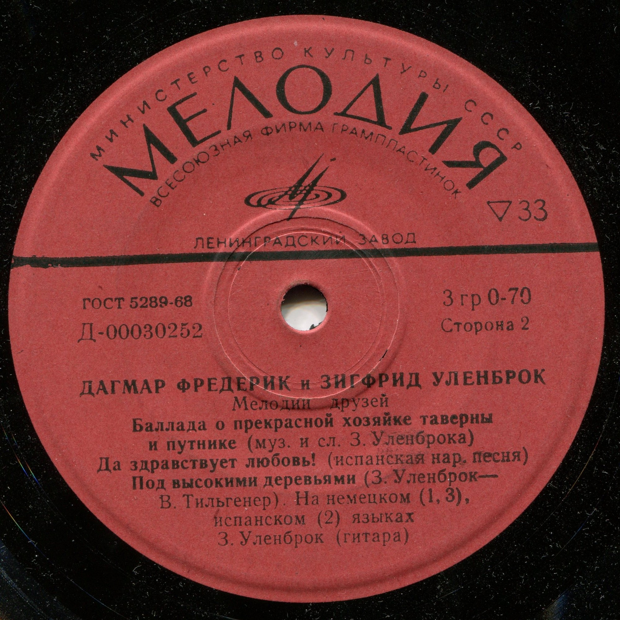 Мелодии друзей. Дагмар Фредерик и Зигфрид Уленброк (ГДР)