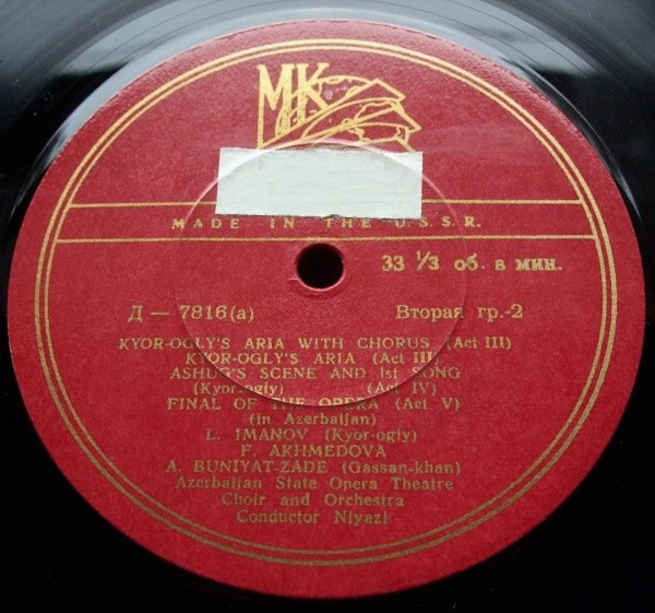 У. Гаджибеков: Фрагменты из оперы "Кёр-оглы"