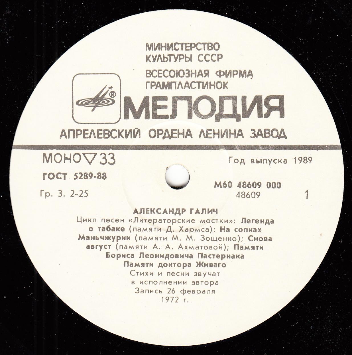 Александр Галич. Пластинка 2