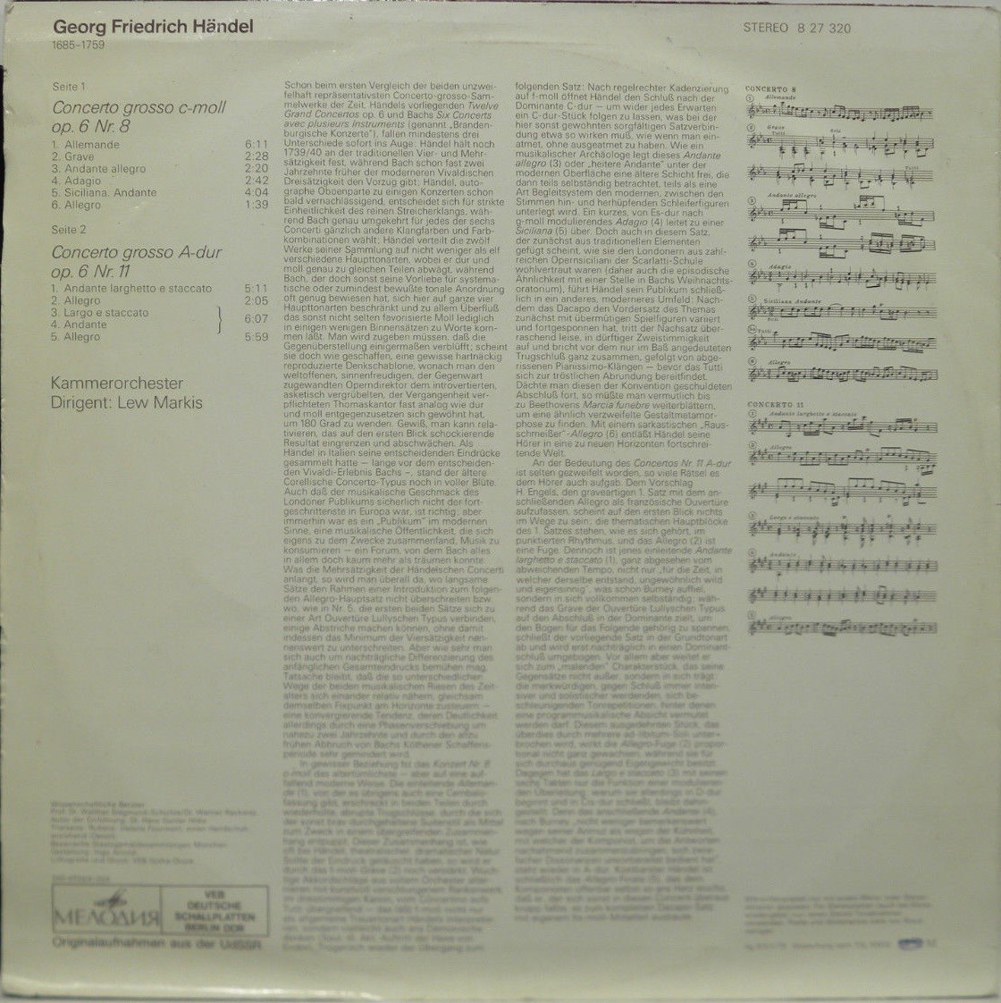 Г. Гендель. 12 concerti grossi, соч. 6 (Л. Маркиз)