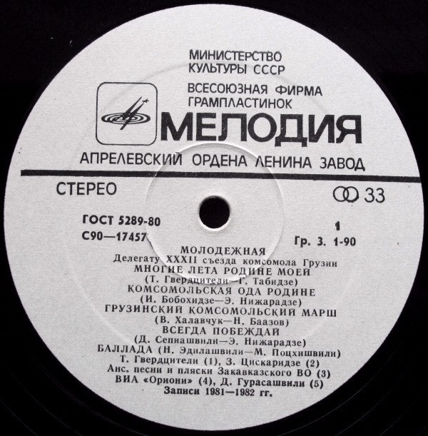 Молодежная. Делегату XXXII съезда комсомола Грузии