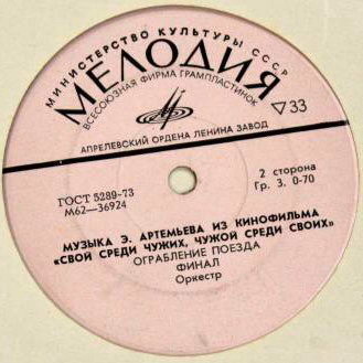 Эдуард АРТЕМЬЕВ. Музыка из к/ф "Свой среди чужих, чужой среди своих"