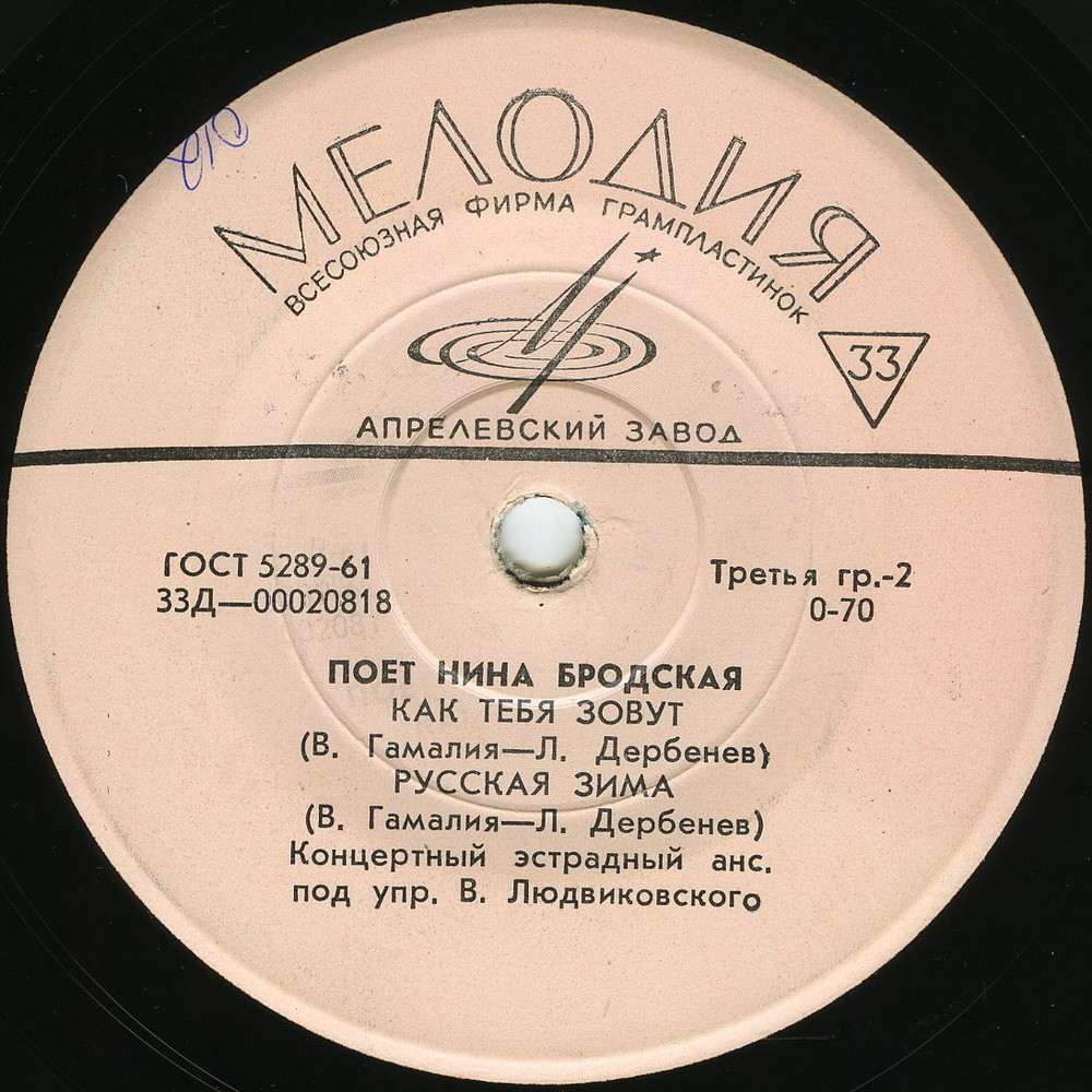Поёт Нина БРОДСКАЯ