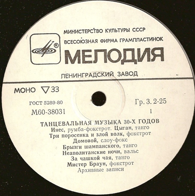 Танцевальная музыка 30-х годов