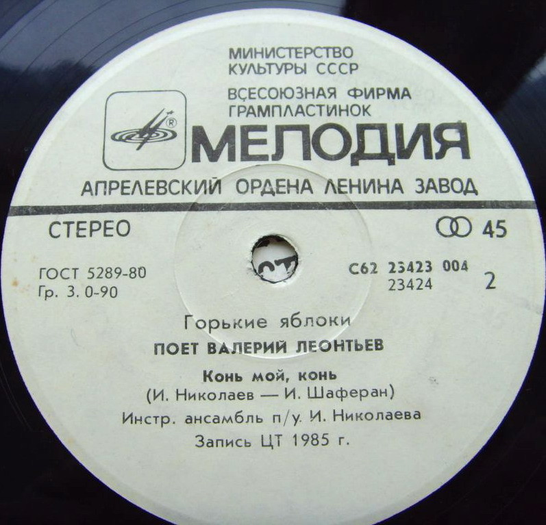 По вашим письмам. «Горькие яблоки». Поёт Валерий Леонтьев