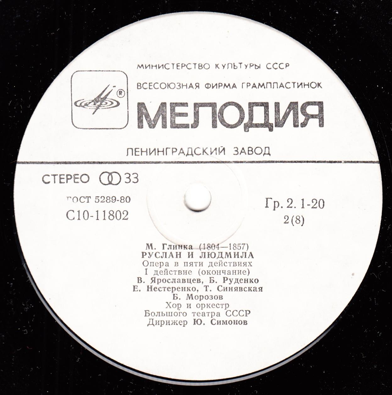 М. ГЛИНКА (1804—1857): «Руслан и Людмила», опера в пяти действиях