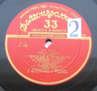 М. ГОРЬКИЙ (1868–1936): «На дне», спектакль (МХАТ СССР)